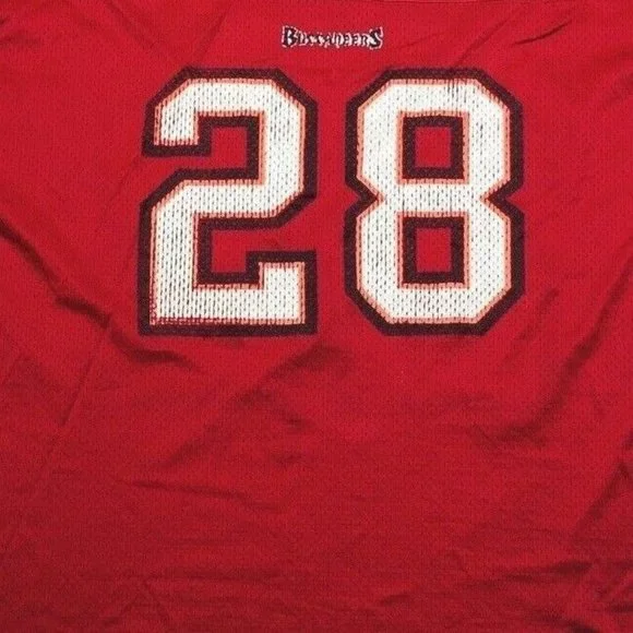 Tampa Bay Buccaneers Warrick Dunn 28 Red Football Jersey Mens Size 2XL NFL - Picture 3 of 12